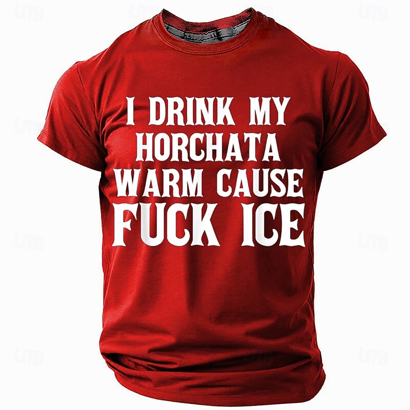 Men's Funny Slang Rude T Shirt Short Sleeve T shirt 3D Print Crew Neck Shirt Fashion Daily Street Casual Daily Black Red Blue Summer Spring All Seasons Clothing Apparel S M L XL XXL XXXL