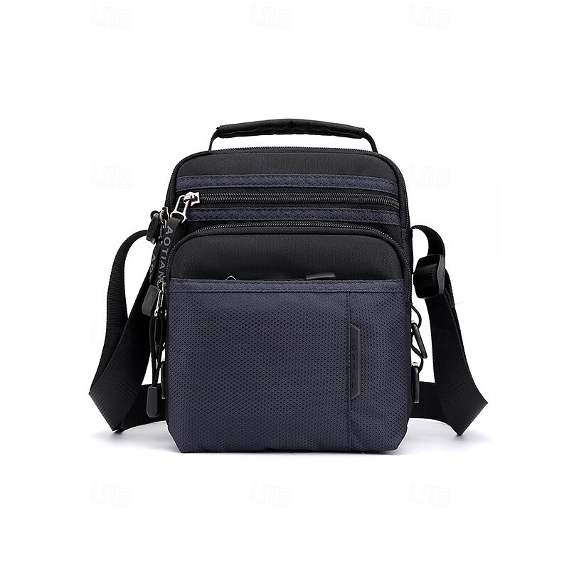 Men's Water-Resistant Nylon Crossbody Messenger Bag – Lightweight Multi-Pocket Shoulder Bag for Travel, Work or Casual Daily Use