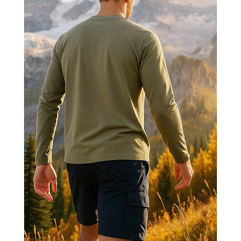 Men's Hiking Shirt Golf Pullover Sweatshirt Hiking top Long Sleeve Crew Neck Tee Tshirt Top Outdoor Quick Dry Lightweight Breathable Polyester Black Navy Blue Green Tennis Golf Running2