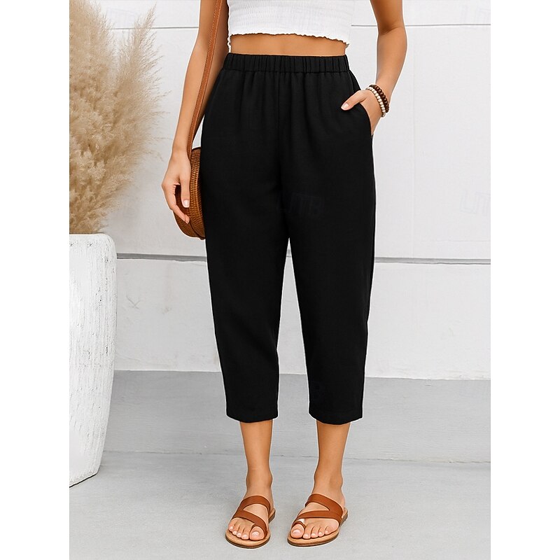 Women's Harem Pants Vintage Ankle-Length Mid Waist Graphic Abstract Comfy Breathable Quick Dry Stretchy Formal Vacation Street Black White Brown Green Summer Spring Loose Fit2