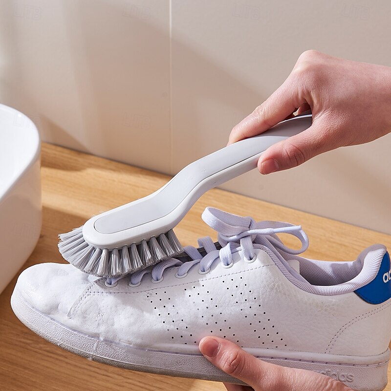 2pcs 360-Degree Shoes Cleaning Brush,Long-Handled Shoes Brush, Soft-Bristled Brush