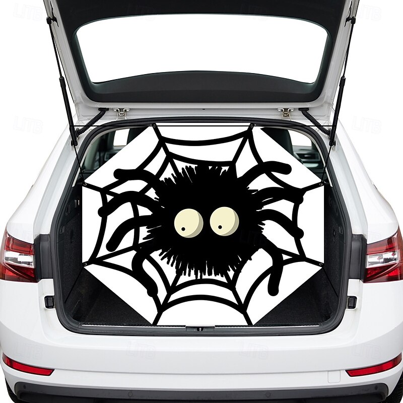 Halloween Trunk Treat Car Banner Car Decoration,Ghost Halloween Decorations Halloween Fabric Car Decoration Halloween Car Trunk Decoration Ghost Pumpkin Wall Covering2