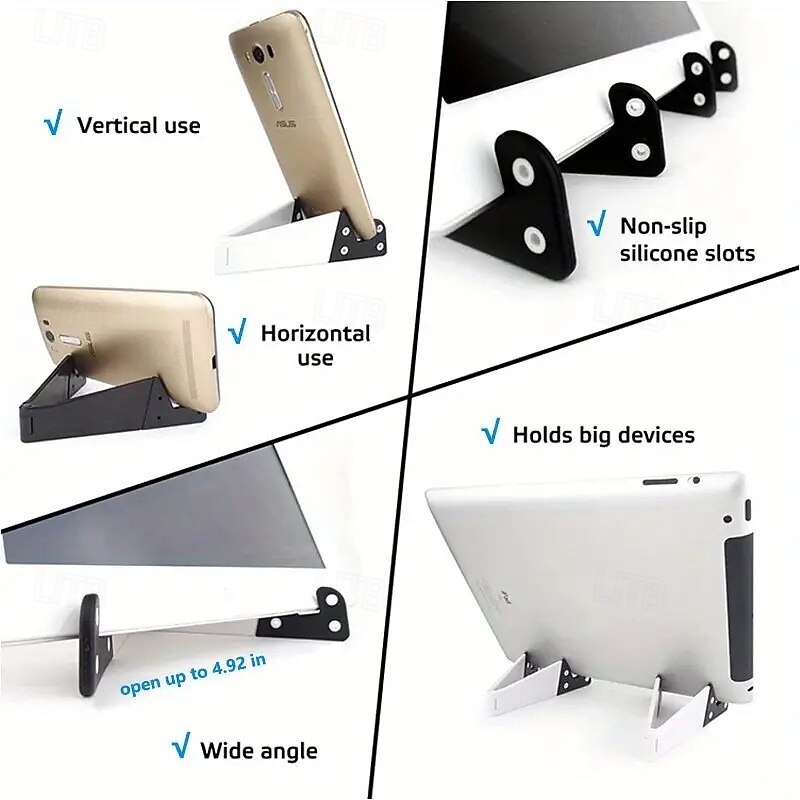 Foldable Small Phone Stand for Desk Pocket Portable Kickstand Colourful Cell Phone Travel Mount Compatible with Universal iPhone IPads Android3