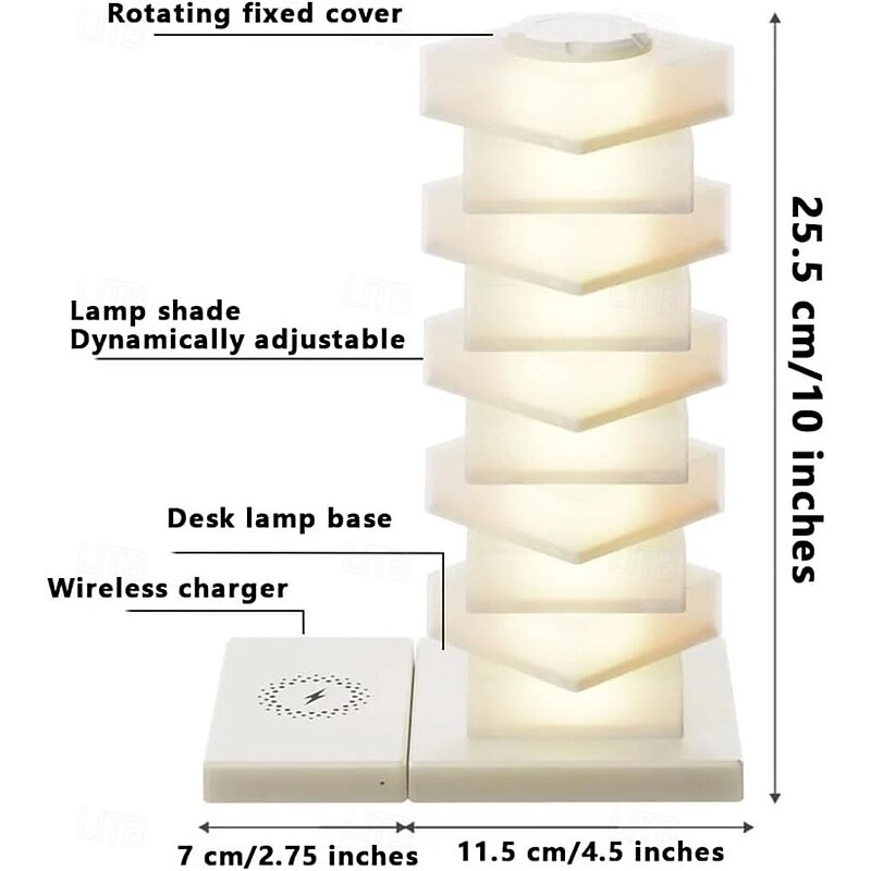 LED Desk lamp with wireless charger and dimmable touch control lamp for bedroom and office lamp3