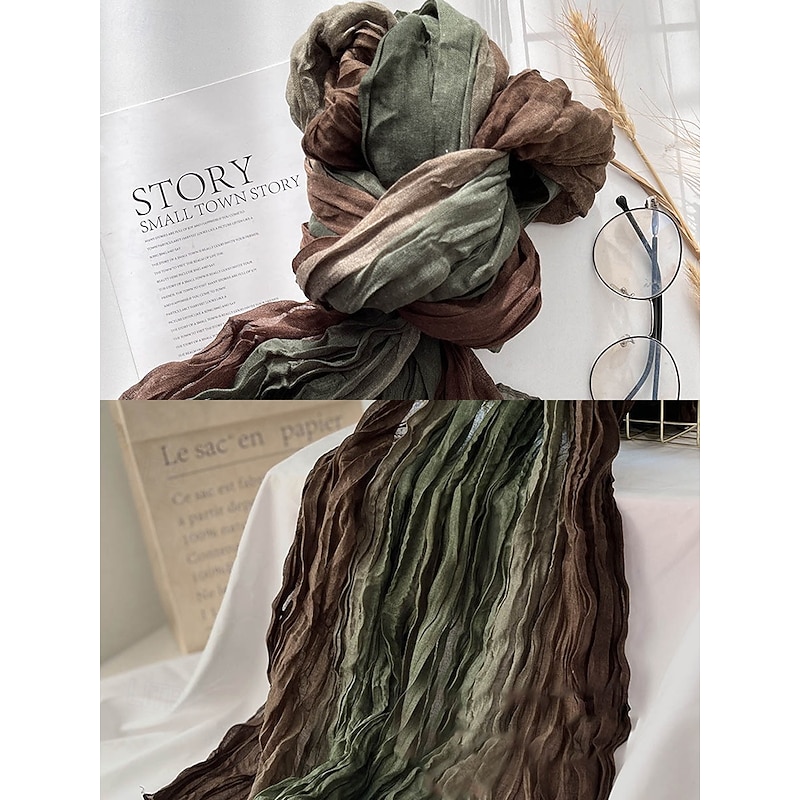 Men's lightweight crinkled chiffon scarf in tie-dye ombre, Perfect for bohemian travel, Everyday layering and spring/fall looks4