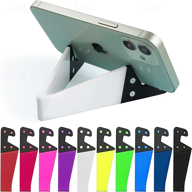 Foldable Small Phone Stand for Desk Pocket Portable Kickstand Colourful Cell Phone Travel Mount Compatible with Universal iPhone IPads Android