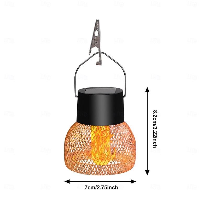 Solar Lanterns Outdoor Lights Upgraded Metal Waterproof Flickering Flame Hanging Solar Lamps for Outside Solar Powered Decorative Solar Lanterns for Garden Yard Fence Tree4