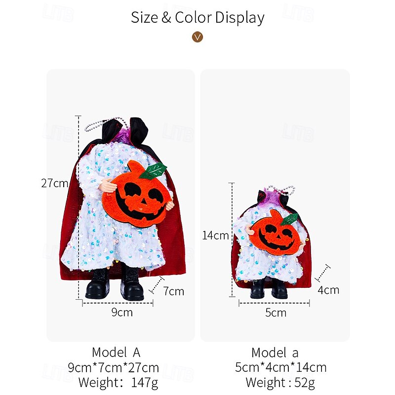 Halloween Headless Demon Figurine, Vampire Pumpkin Tabletop Decoration, Spooky Resin Statue for Haunted House, Halloween Party Decor2