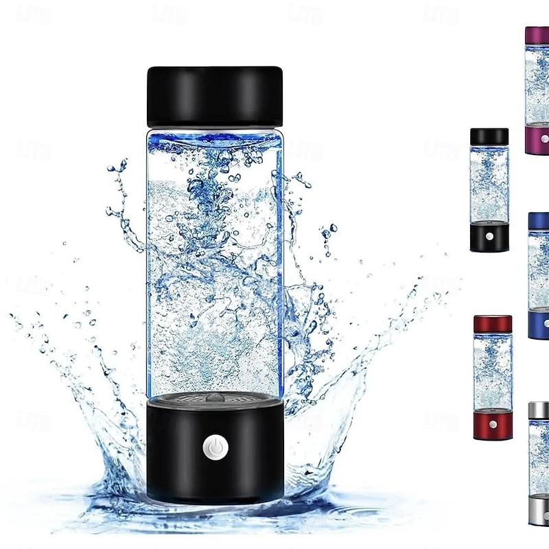 Hydrogen Water Bottle 3 Mins Hydrogen Water Bottle Generator Portable SPE PEM Technology Water Ionizer Gift for Love Suitable for Travel Exercise Home Black Lid4