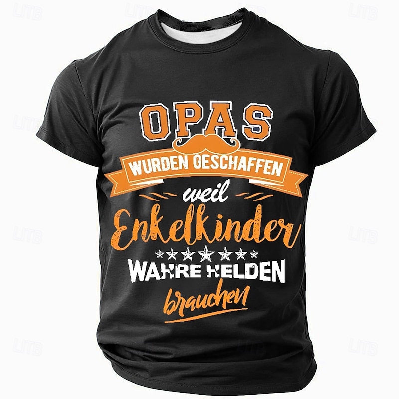 Men's Grandpa Graphic T-Shirt - Grandchildren's True Heroes Family Gift