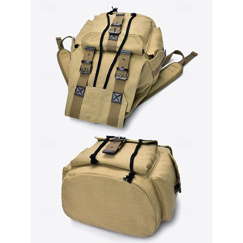 Men's Vintage Canvas Backpack – Large-Capacity Casual Travel Bag for College Students, Outdoor Hiking & Daily Commute4