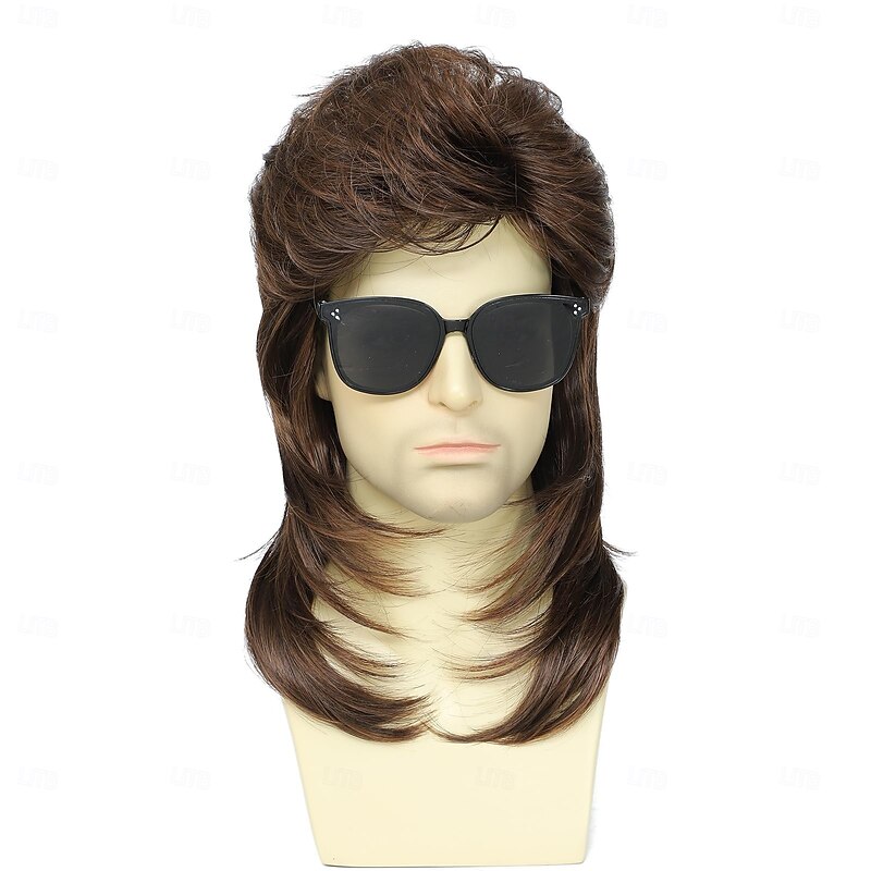 Mullet Wigs for Men,Joe Dirt,Emo Wig 80s 90s Costumes Fancy Party Accessory Cosplay Wig Halloween Man3