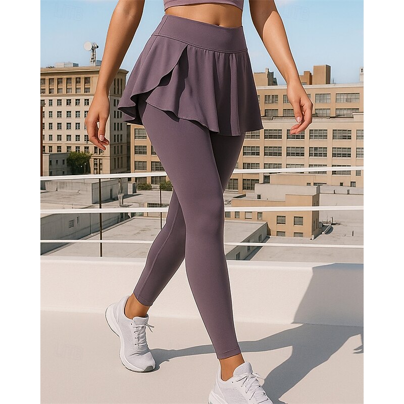Women's Running Pants Running Skirt with Tights Elastic Waistband High Waist Pants / Trousers Sports & Outdoor Casual Lightweight Breathable Tennis Golf Running Regular Fit Sportswear Activewear