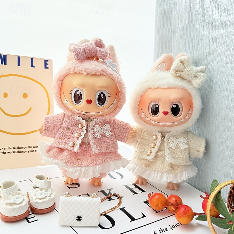 Clothes Set for 17cm Dolls Lobuboo Fashion Clothes Accessories Outfit Suitable for 6.69inch (17cm) Doll Soft Cotton Clothing Replacement No Doll ONLY Clothes3