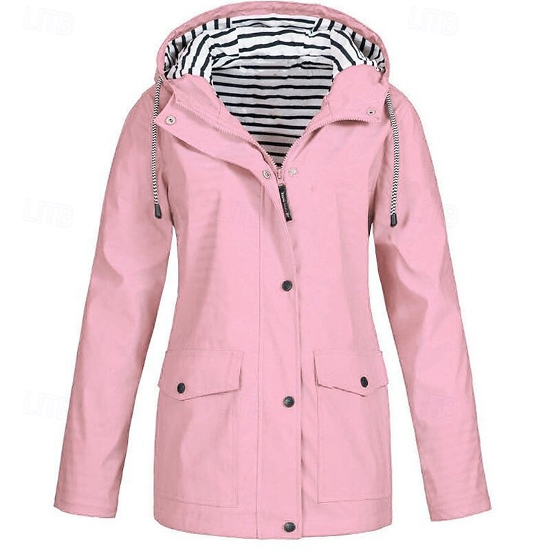 Women's Hoodie Jacket Comfortable Breathable Zipper Pocket Casual Plain Outdoor Vacation Street Casual Zipper Regular Hooded Regular Fit Long Sleeve Outerwear Black White Yellow Spring Fall2