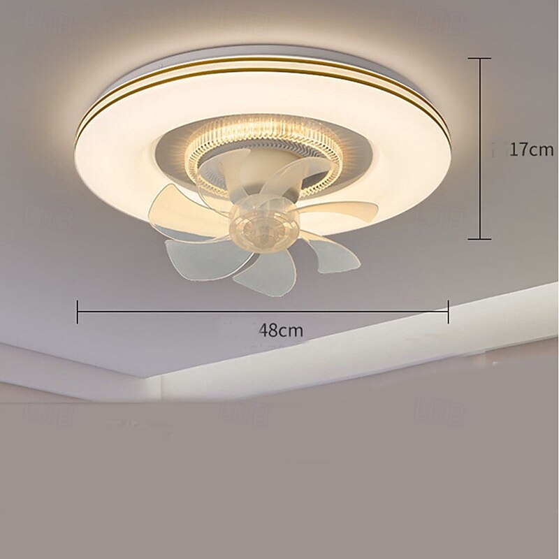 Nordic Ceiling Fan Light Tri Color Lights Ceiling Fan Lamp With Remote Control For Living Room4