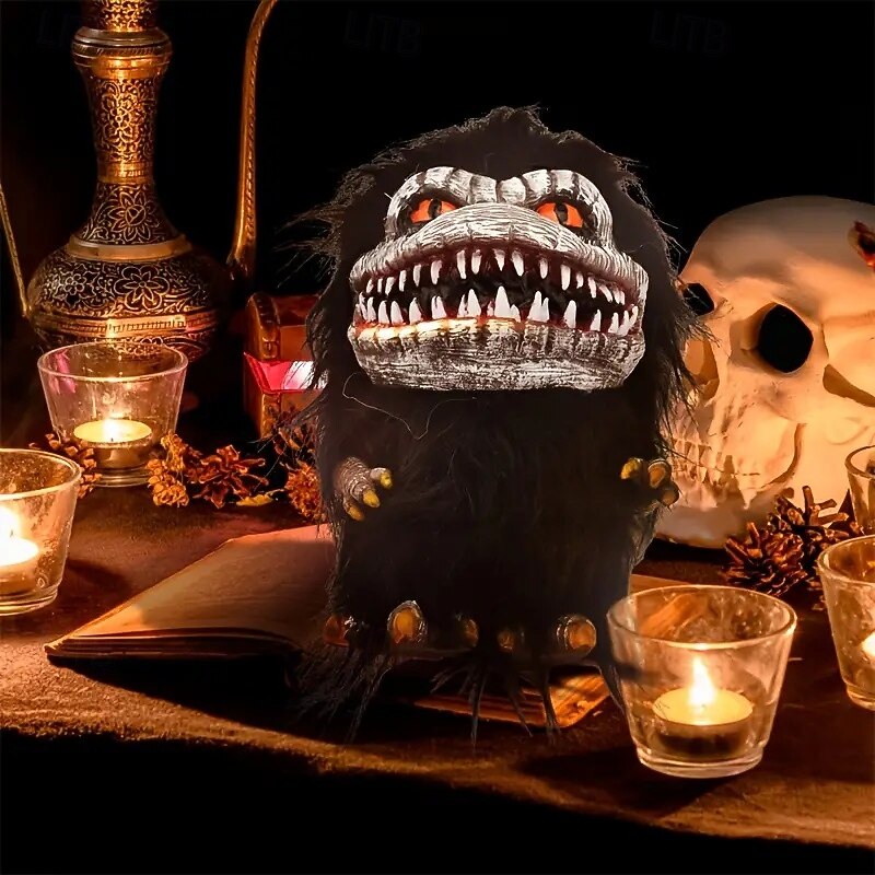 UNIQUE ALIEN MONSTER PLUSH PROP - Handmade space creature collectibles perfect for Halloween and home decor soft resin and fabric ideal gift for fantasy lovers!2