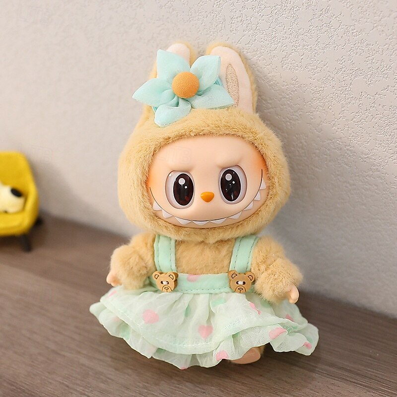 Clothes for 17cm Doll Skirt Set for Dolls 2 Piece Set Hat Skirt Outfit Premium Fashion Cute Dress for 17cm Dolls Accessories (NO Doll)2