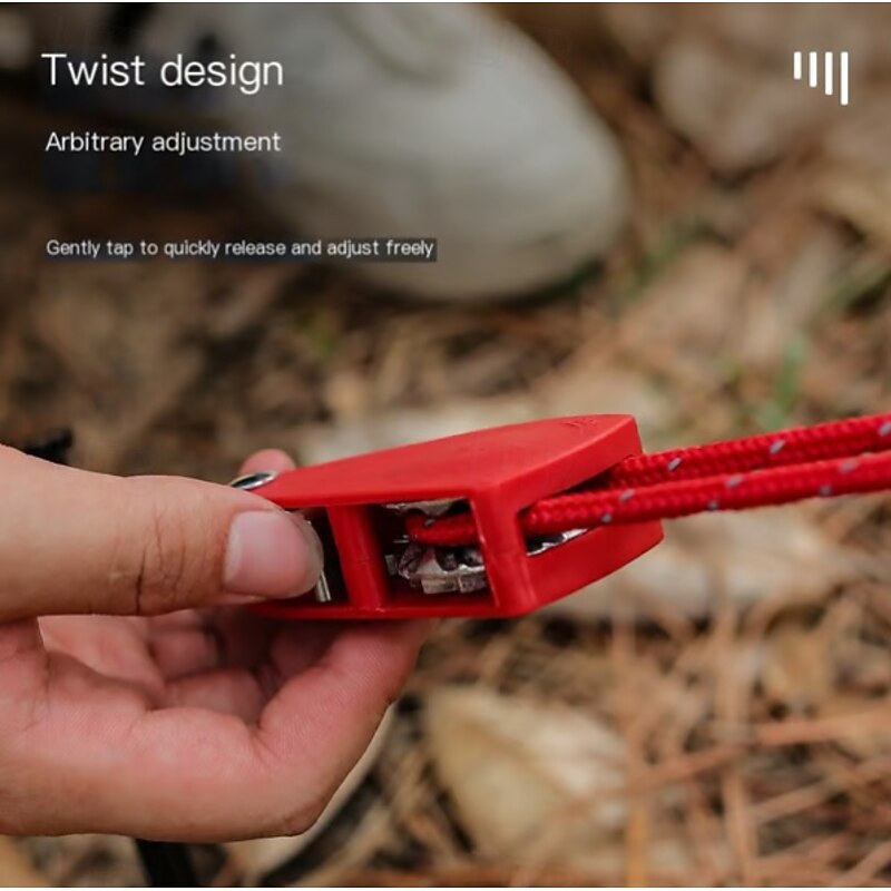4pcs/set Portable Adjustable Fix Tent High Strength Fast Release Pulley Camping Rope,Windproof Tent Guy Lines with Ratchet Tensioner for Tarp, Canopy, Hammock, Outdoor Shelter4