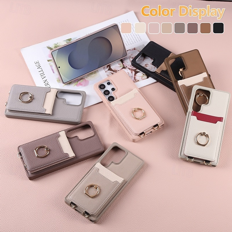 Phone Case For Samsung Galaxy S25 S24 S24 FE S23 Ultra Plus S22 Plus  Ultra Wallet Case with Lanyard Kickstand Card Slot Retro 3D Cartoon TPU PU Leather4