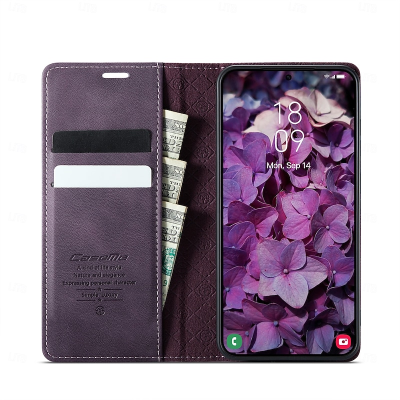 Phone Case For Samsung Galaxy S25 S25 Edge S24 S24 FE S23 S22 S21 Ultra Plus A56 A36 A26 Magnetic Adsorption Wallet Case Flip Cover Full Body Protective Kickstand Shockproof TPU PU Leather3