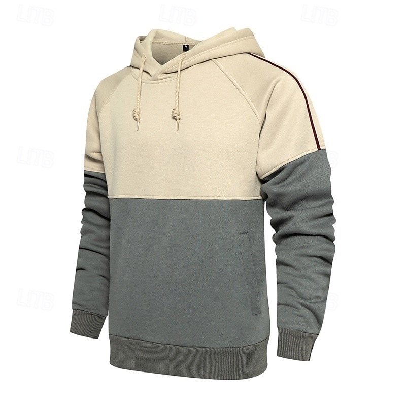 Men's Hoodie Pullover Hoodie Sweatshirt Black Green Gray Hooded Color Block Color Block Front Pocket Sports & Outdoor Casual Daily Streetwear Cool Sportswear Fall & Winter Clothing Apparel Hoodies