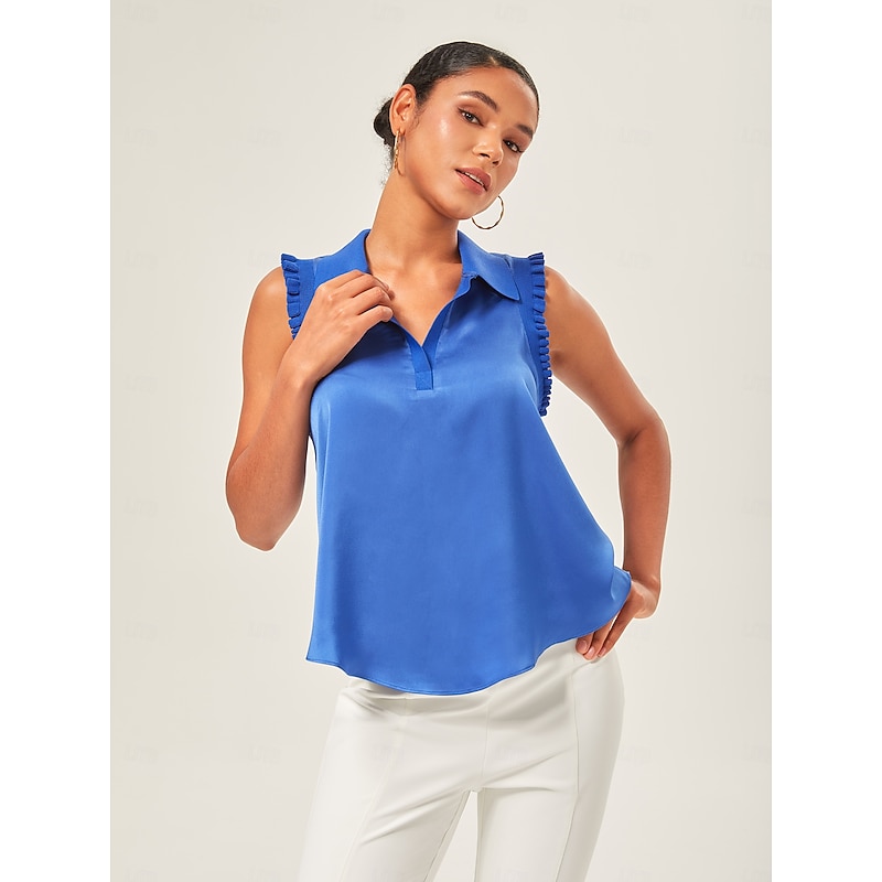 Ruffled Trim Collared Blouse4