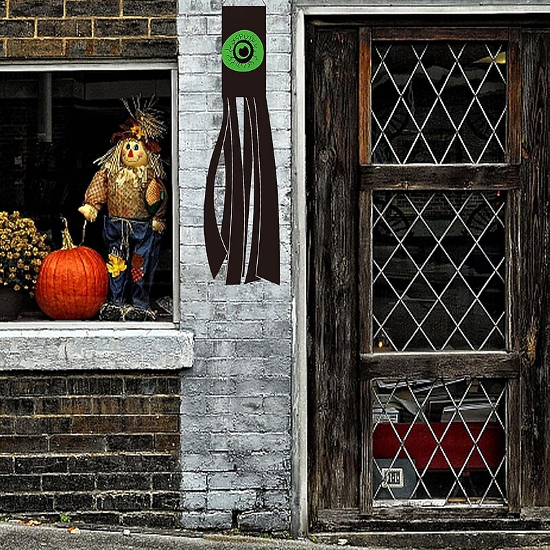 Halloween Ghost Windsock Night Light Spooky LED Hanging Decoration with Ghostly Glow Waterproof and Weather-Resistant for Outdoor Yard, Porch, or Garden Decor Perfect for Halloween Night Atmosphere4