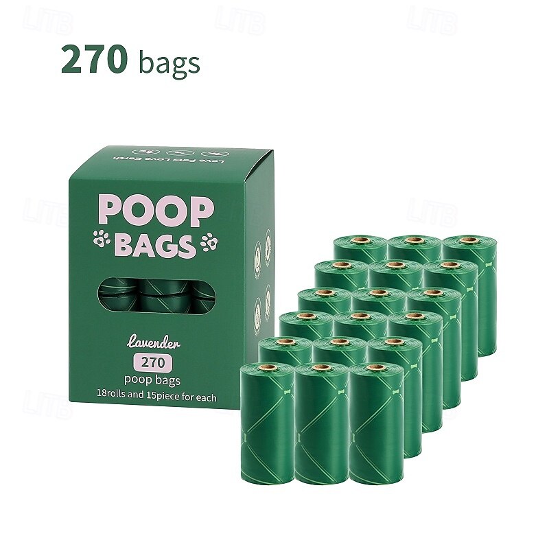 New Environmentally Friendly Recyclable Dog Poop Bag Portable Storage Bag With Hands-Free Clip Pet Waste Bag 18 Rolls4