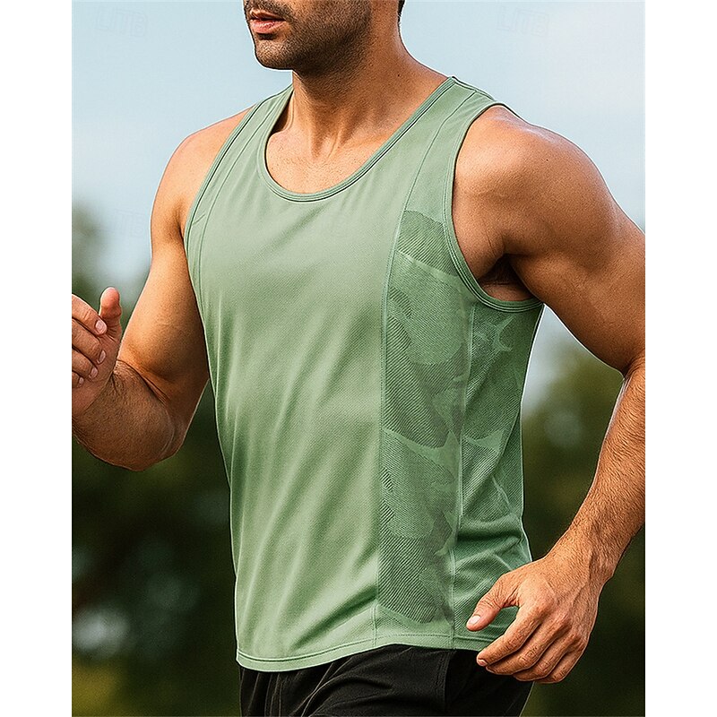 Men's Running Tank Top Running Top Running Shirt Sleeveless Top Color Block Quick Dry Lightweight Breathable Tennis Golf Running Sportswear Activewear Black White Blue3