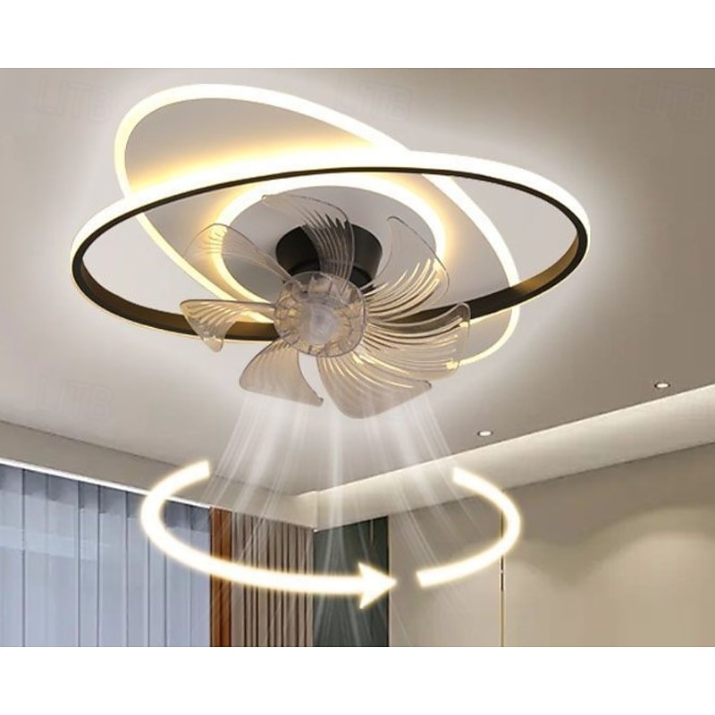 New Modern Minimalist Ceiling Fan Light, Bedroom/Dining/Study Room Oscillating3
