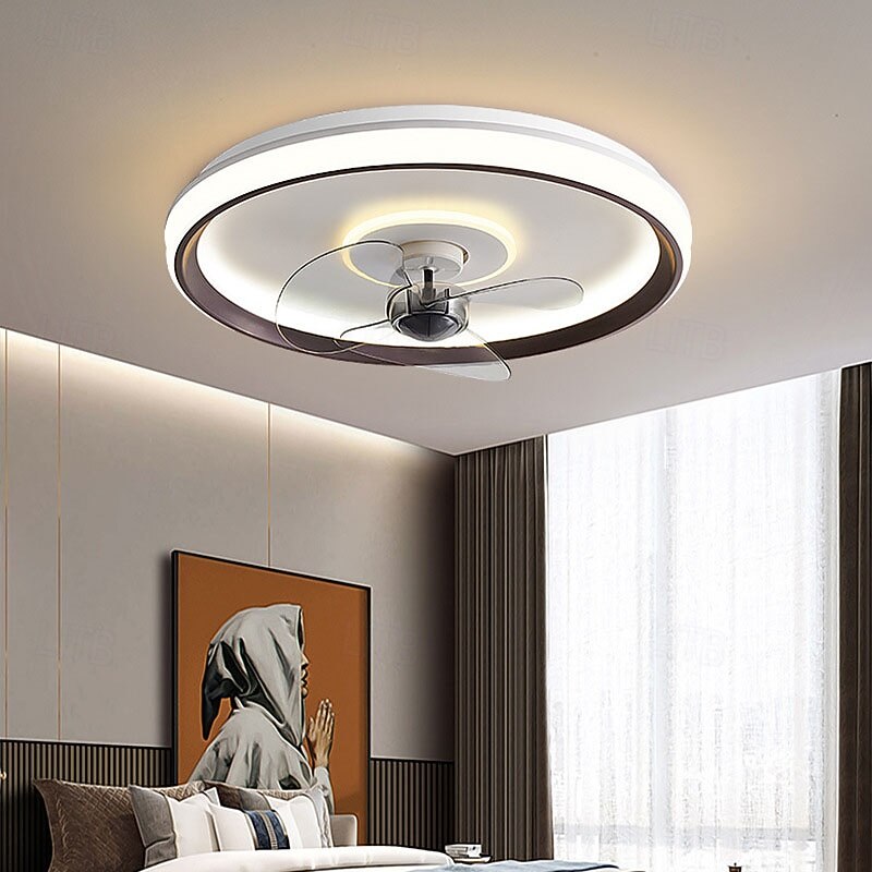 New Modern Minimalist Ceiling Fan Light Smart, Quiet & Perfect for Bedroom, Living & Dining Spaces