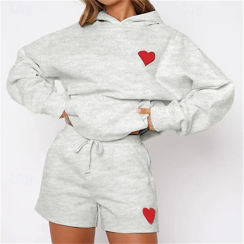 Women's Tracksuit Sweatsuit Activewear Set Pocket Heart Clothing Suit Fall Black Apricot Gym Workout Sports Thermal Warm Windproof Soft Long Sleeve Sport Activewear Micro-elastic Regular Fit2