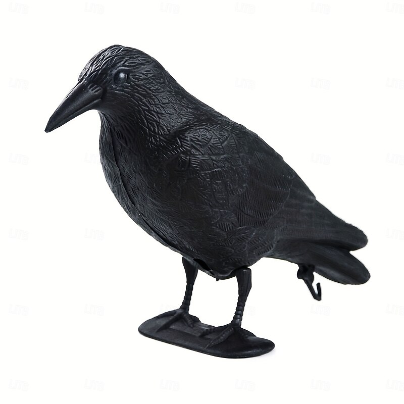 Halloween Crow Decoration, Realistic Plastic Crow with Stakes, Spooky Outdoor Yard and Garden Decor for Halloween2