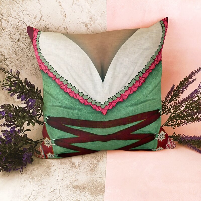 Oktoberfest German Bavarian Drindl Dress Decorative Toss Pillows Cover 1PC Soft Square Couch Cushion4