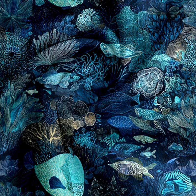 Men's Sea Creatures Coral Summer Hawaiian Shirt Button Up Shirt Aloha Shirt Short Sleeve Shirt Turndown Hawaiian Vacation Holiday Beach Wear Green Dark Blue S M L3