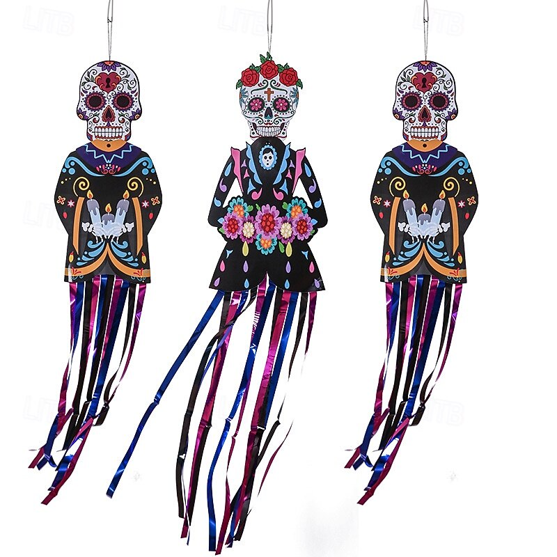 Halloween Outdoor Decoration Skeleton Bride Halloween Courtyard Decoration Day of the Dead Hanging Decoration Door Hanging4