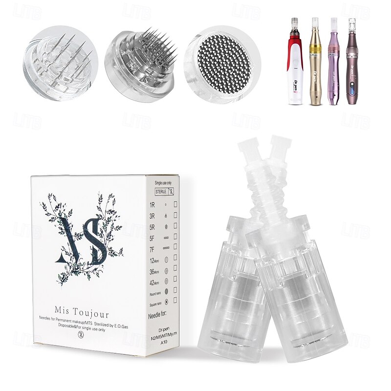 10pcs/box 12 / 36Pin Round nano Dr Pen needle Cartridge for A10 N2 M5 M7 My.m Mesotherapy BB Glow Makeup Derma Skincare Tool