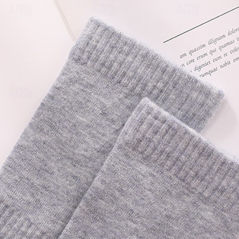 1 Pair Men's merino wool socks Hiking Socks Running Socks Sports Socks Thermal Warm Breathable Anti Blister Sweat-Wicking Winter Outdoor quarter crew Patchwork Wool Dark Grey Black Light Grey for3