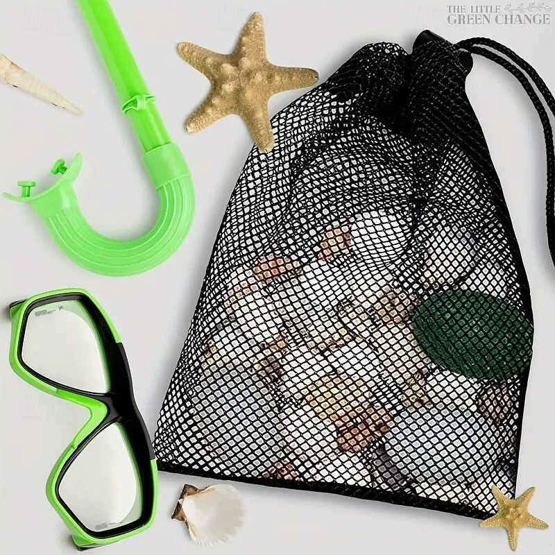 6 Pack Durable Nylon Mesh Drawstring Bags, Leak-Resistant Polyester Closure, Multipurpose Storage for Groceries, Sports Gear, Kids Toys, Snacks, Beach, Camping & Travel Laundry4