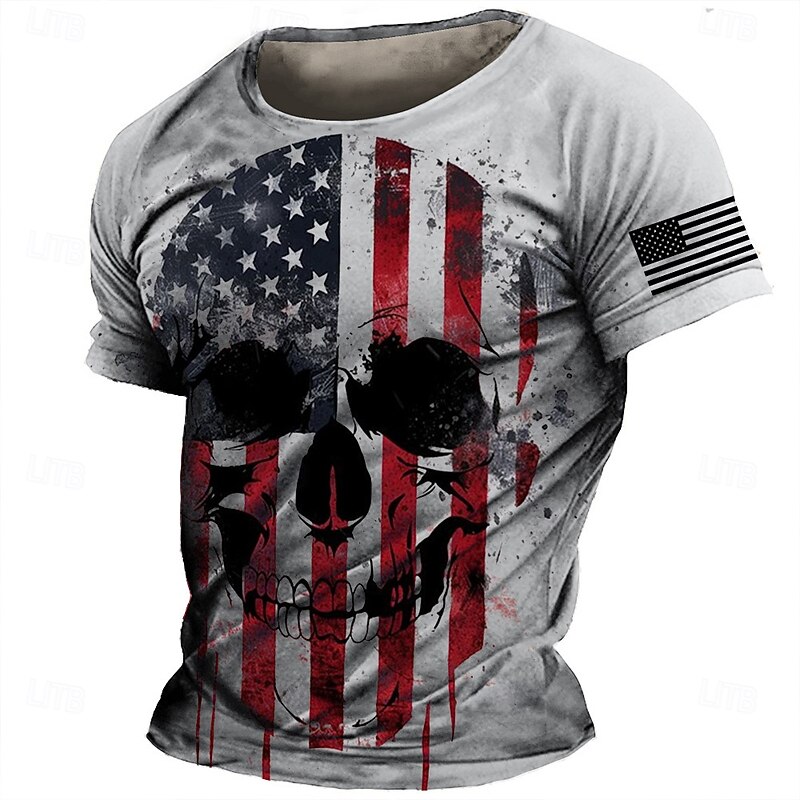 Patriotic T Shirts For Men Veterans T Shirt Short Sleeve T shirt 3D Print Crew Neck Shirt Daily Military Street Daily Blue Summer Spring Clothing Apparel S M L XL XXL XXXL2