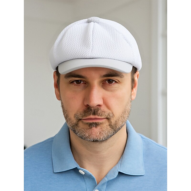 Men's Breathable Mesh Newsboy Hat – Lightweight Summer Flat Cap with Classic Ivy Style for Outdoor Activities and Casual Wear2