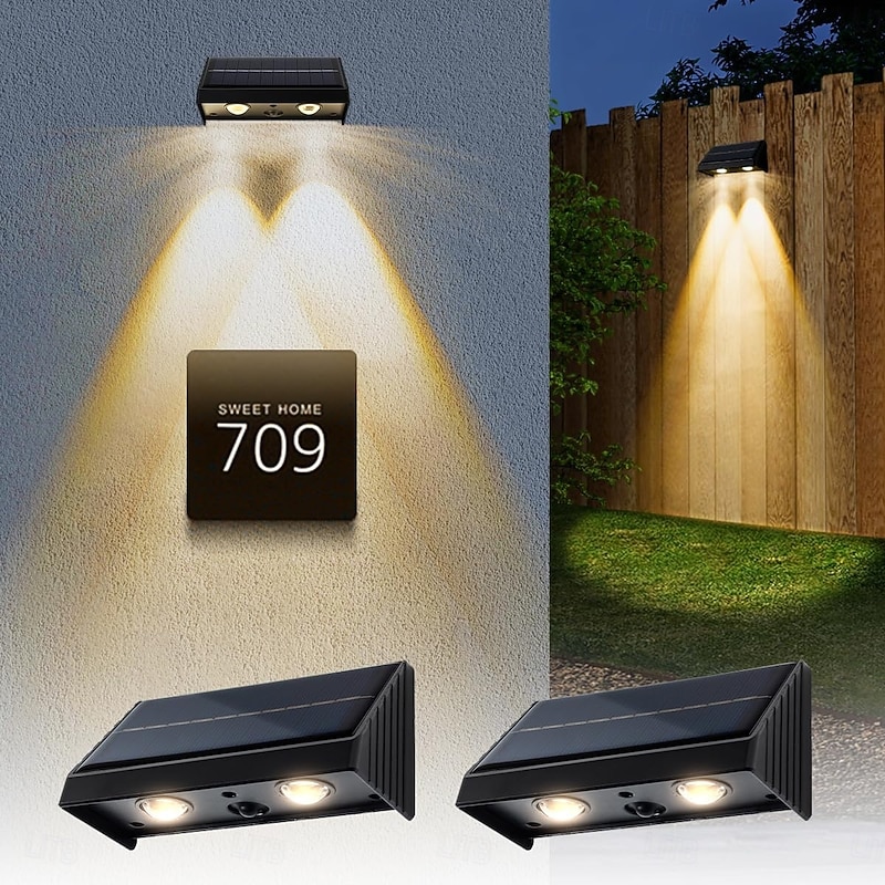 Solar Fence Lights Wall Lights Warm White and RGB Cycling Mode.  Waterproof Courtyard Ambient Solar Lights Suitable for Backyards Railings Steps Terraces Stair Railings and Walls