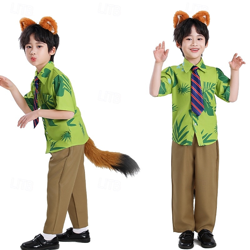 Zootopia Fox Nick Wilde Dress Outfits Costume Adventure Movie Casual Movie Cosplay for Men's Boys Kid's Adults' Halloween Carnival World Book Day Performance Educational Dress Up School Event Dress Up3