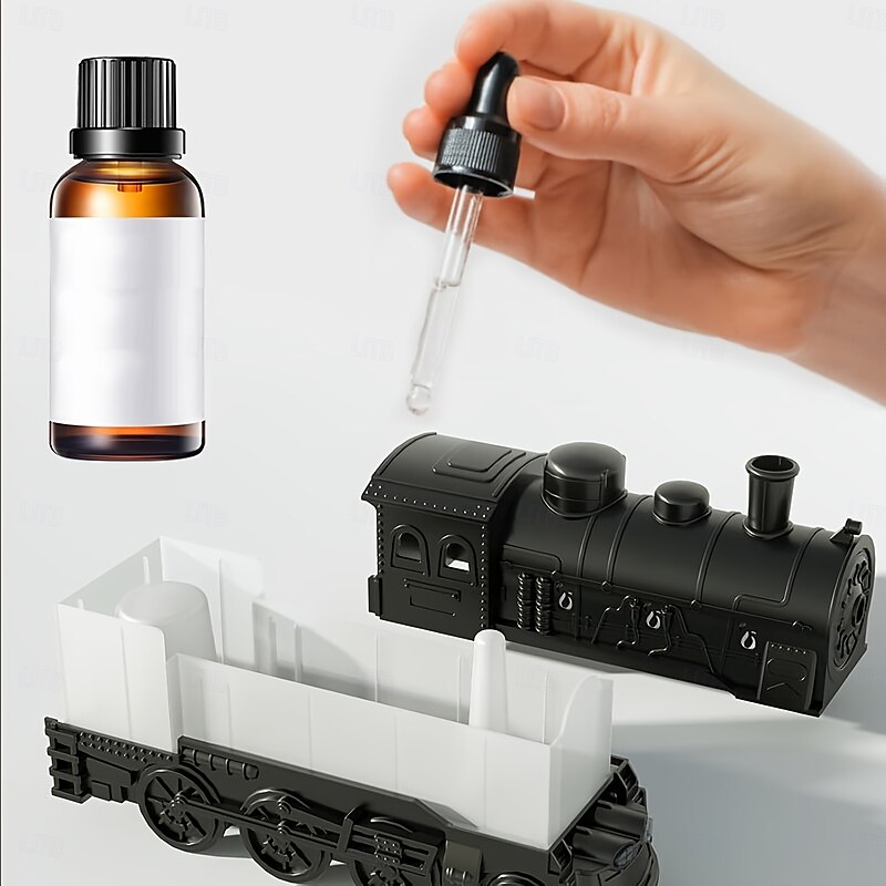300ml Retro Vintage Steam Train Essential Oil Diffuser & Humidifier with Dual Mist Modes Remote Control Perfect for Bedroom & Home Office Decor Ideal Birthday Gift3