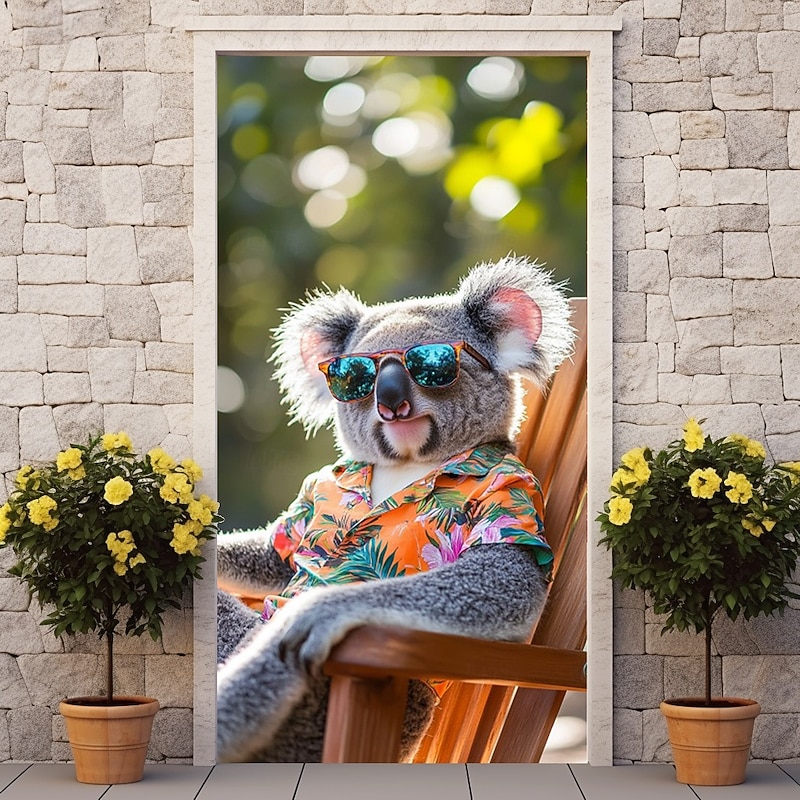 Koala Summer Door Decorations Door Covers Door Tapestry Door Curtain Decoration Backdrop Indoor/Outdoor Door Banner for Front Door Farmhouse3