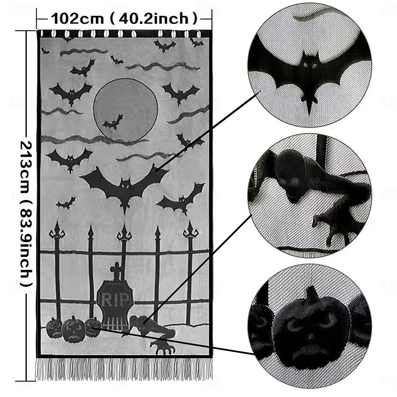 Halloween Door Cover Spooky and Festive Decoration for Indoor and Outdoor Use Features Ghosts, Pumpkins, and Halloween Themes Durable, Weatherproof Material Perfect for Parties and Trick or Treaters2