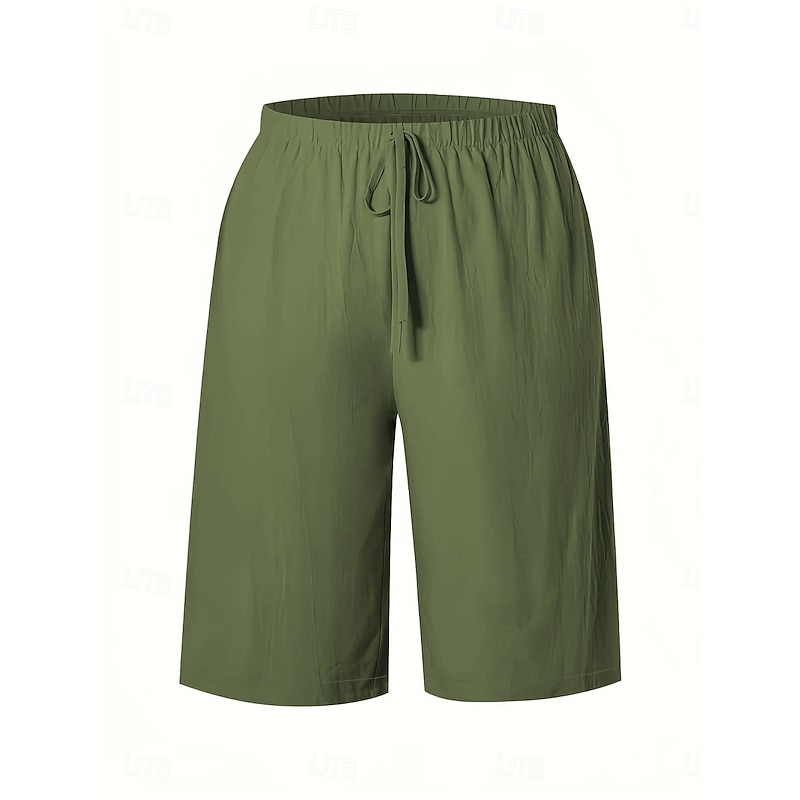 Women's Chinos Bermuda shorts Vacation Fashion Basic Knee Length High Waist Plain Pocket Elastic Waistband Comfy Soft Comfortable Micro-elastic Outdoor Street Army Green Navy Black White Summer Spring4