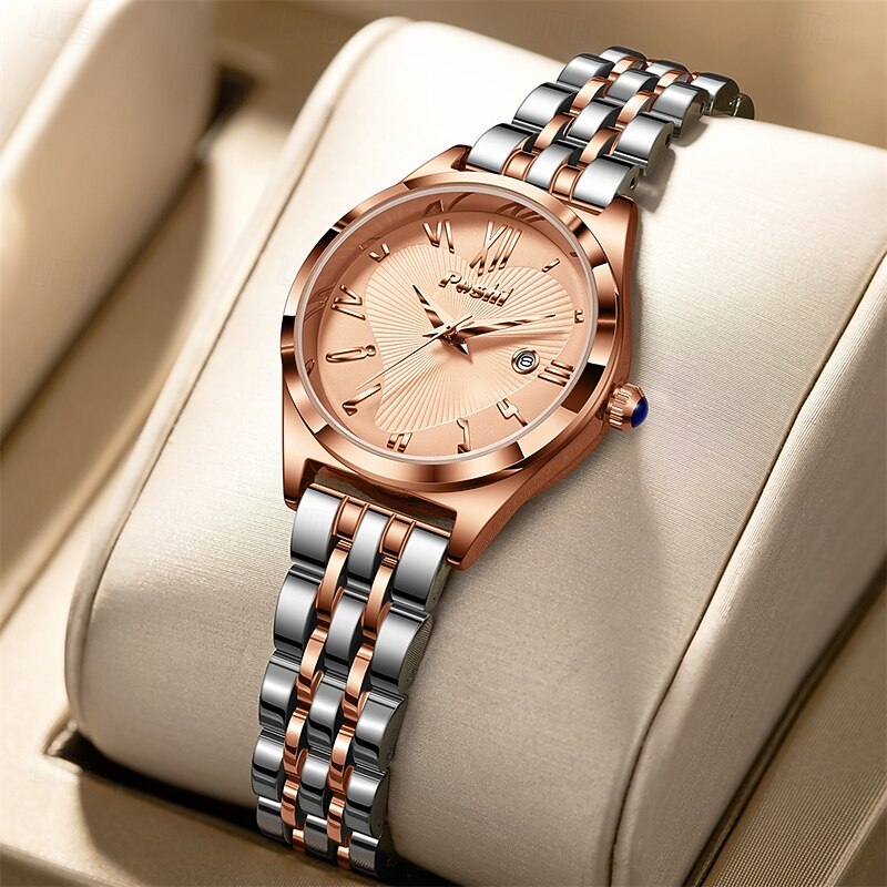 Fashion Women's Quartz Watch with Circular Dial Roman Novelty Digital Quartz Watch PX7 Waterproof Strap Calendar Stainless Steel Strap Women's Business Watch The Best Choice for Gifts2