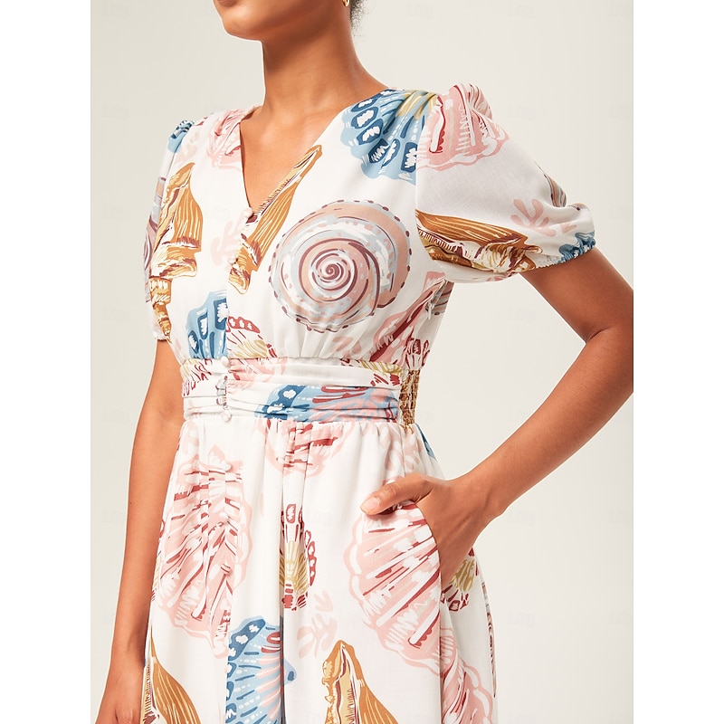 Linen-Like Smocked A-Line Midi Dress2